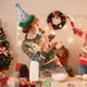 thumbnail image 4 of Sombrero de Papá Noel - Sombrero de Navidad de tela no tejida roja y verde para adultos, decoración navideña y regalo para el festival, 4 of 6