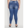 thumbnail image 5 of Womens Plus Size WAX Distressed High Waisted Skinny Leg Jeans, 5 of 5