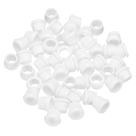 Uxcell 6.4mm x 10.3mm Mount Dia 8mm White Rubber Wiring Grommets Ring Cable Protector 50 PCS