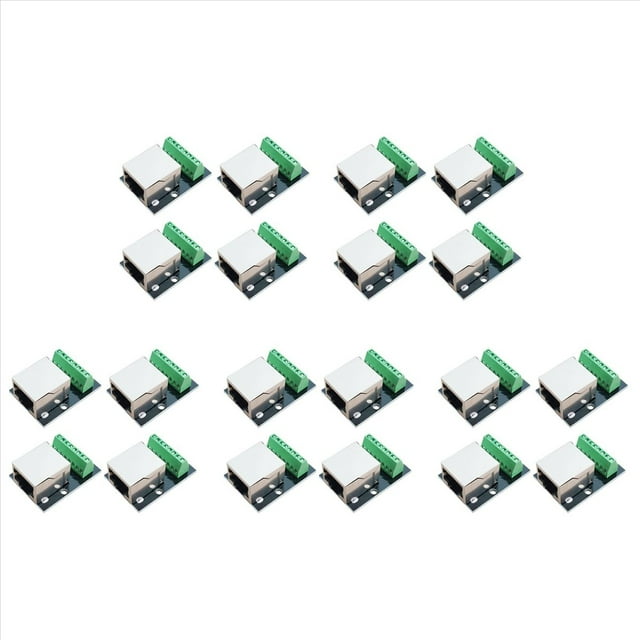 20 Piezas RJ45 Ethernet Hembra Conector de Enchufe Placa de Ruptura, Placa de Conector de 2,54 mm Terminal Adaptador de Red Blindado