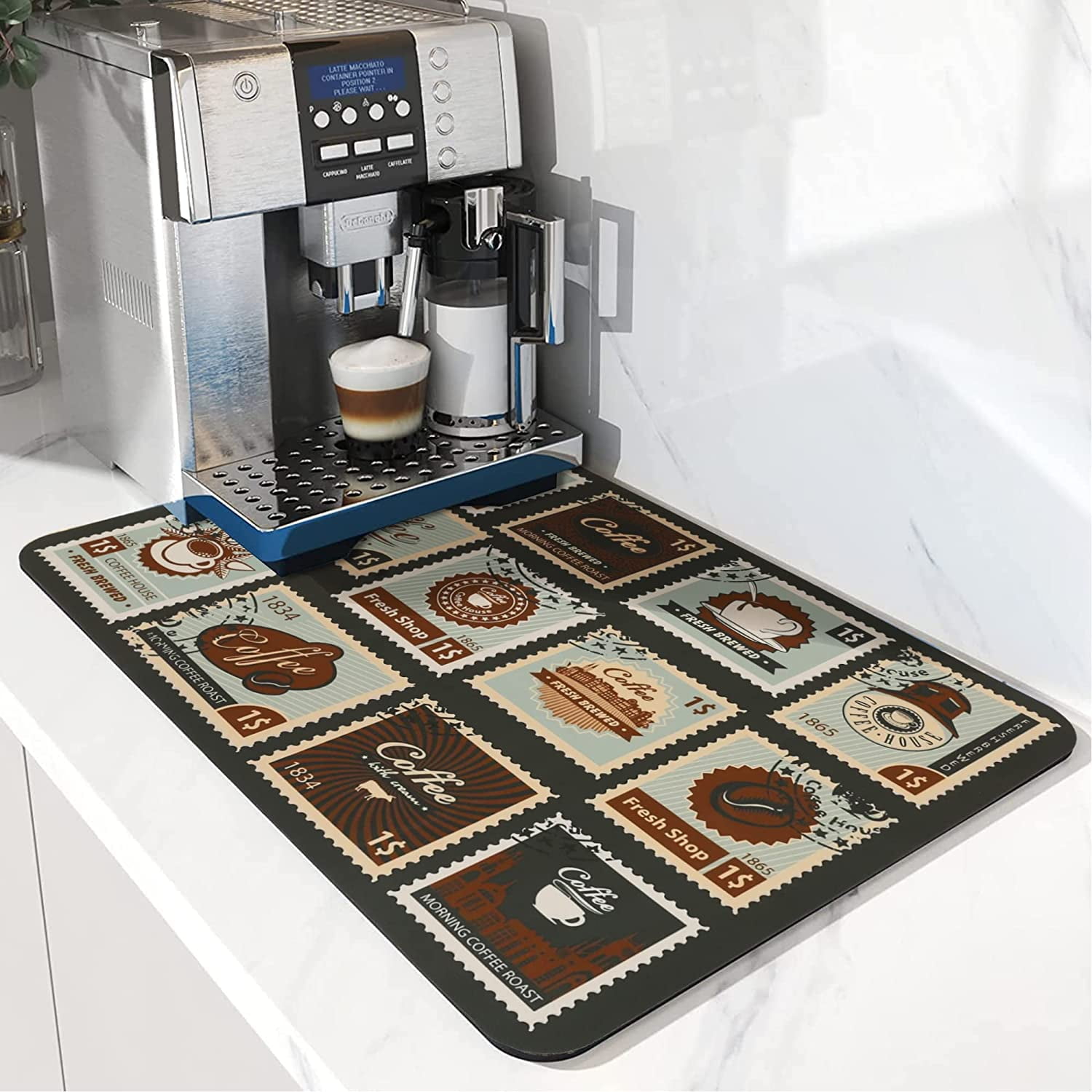 Vintage Kitchen Mats Absorbent Coffee Mats Decoration Coffee Drying Pad