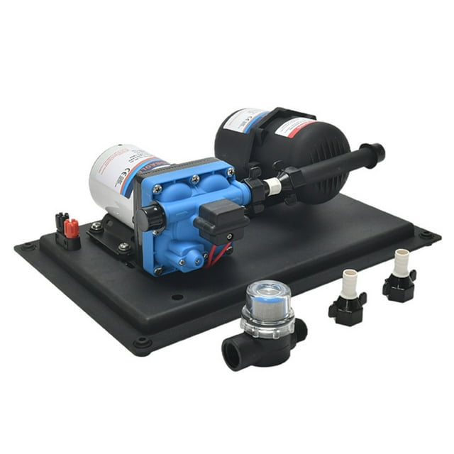 yeacher 12V High-Pressure Water Pump System Set - 3GPM, 55PSI, 11.3L/min Flow Rate for Yachts and RVs with Integrated Pressure Tank and Accessories