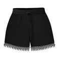 thumbnail image 1 of FAIWAD Women‘s Lace Trim Shorts Elastic Waist Short Pants with Pockets Drawstring Sports Solid Color Shorts, 1 of 6