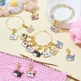 thumbnail image 4 of 2 Sets Cute Cat Stitch Markers 7 Styles Alloy Enamel Removable Crochet Stitch Marker Charms with Lobster Claw Clasps, 4 of 5