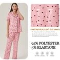 thumbnail image 4 of LANBAOSI Womens Pajama Set Short Sleeve Love Heart Print Comfy Button Down Shirt and Pants 2Pcs Sleepwear, Size M, 4 of 6
