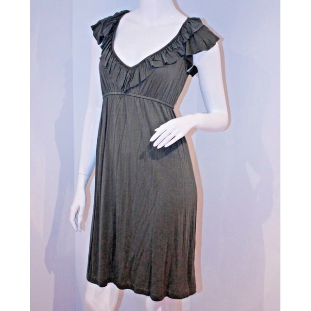 $170 THEORY Faricaen K Empathie Robe Ébouriffée Olive Foncée ( S )
