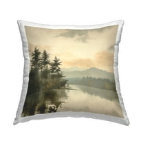Stupell Industries Woodland Lake Reflection Decorative Printed Throw Pillow, 18 x 18