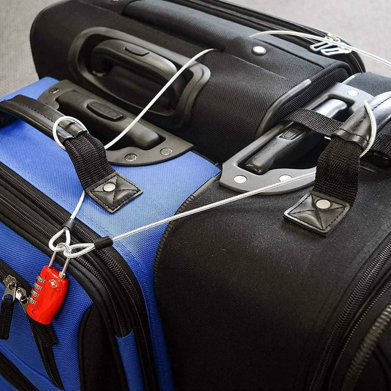 20x 100CM/3.3Ft Long Travel Security Cable Lock,Braided Steel Coated Cable Luggage Lock, Cable Wire Rope