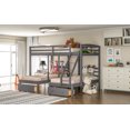 thumbnail image 2 of Newest Full Over Twin & Twin Triple Bunk Bed with Drawers, Gray 3-in-1 Bunk Bed with Storage, Space Saving Triple Sleeper for Large Families or Guest Rooms, 2 of 10