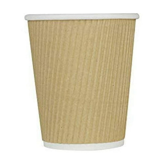Karat 10oz Ripple Paper Hot Cups - Kraft (90mm) - 500 ct