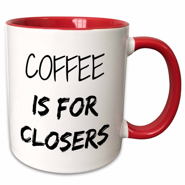3dRose Coffee is for closers Two Tone Red Mug, 11ounce