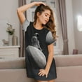 thumbnail image 3 of Rocae Astronaut Sitting On Mercury Planet for Nightgowns for Women Sleep Shirts Short Sleeve Nightshirt Pullover Nightdress, 3 of 6