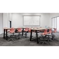 thumbnail image 4 of KFI Studios Midtown 6' x 3' Pub Table Set, Designer White , 4 Burgundy KOOL Stools, 4 of 5