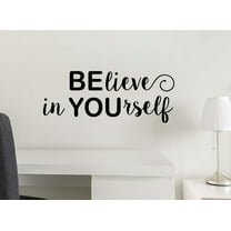 Believe in Yourself 23 x 9 Vinyl Wall Quote Office School Sticker Decal Teacher Motivational Decor Inspirational Team Religious Curry Inspired