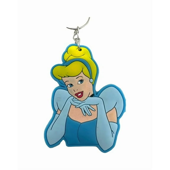 Disney Princess Cinderella 3D Keychain – Light Blue Soft Rubber
