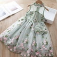 thumbnail image 2 of Girls Dress Kids Sleeveless Lace Baby Summer Vacation Toddler Party Flower Dresses Princess Embroidery Tulle Girls Dress Stylish Dailywear, 2 of 5
