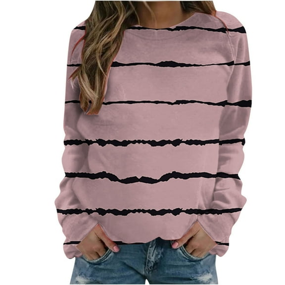 ShomPort Women's Fall Casual Floral Print Pullover Crewneck Long Sleeve Lounge Cute Sweatshirts