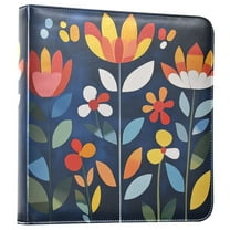 FORMRS 3 Ring Photo Album 4"x6" Self Adhesive Large Capacity PU Leather Cover, Art Flowers