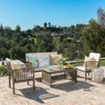 thumbnail image 4 of Outdoor Patio Furniture Sets, Conversation Sets, Acacia Wood Chat Set, 4-Piece Patio Set with Water-Resistant Cushions, 55 Inch Loveseat, 2 Club Chairs, Coffee Table for Garden Deck Backyard, Grey, 4 of 10
