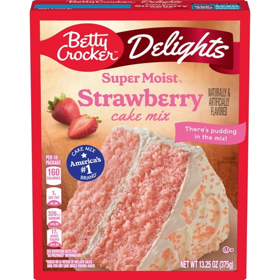 Pack Of 3 Betty Crocker Super Moist Strawberry Cake Mix, 13.25 oz (Package May Vary)