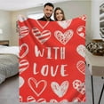 thumbnail image 2 of Binwennn Full Size Blanket Size Lightweight Blanket Linen Blanket Valentine's Day Blanket Flannel Decorative Blanket Air Conditioning Blanket Throw Blanket（100x150CM）, 2 of 3