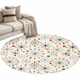 thumbnail image 2 of Round Area Rug 3 Ft, Middle Century Washable Non-Slip Circle Carpet for Living Room/Bedroom, Geometric Modern Abstract Vintage Low-Profile Small Floor Mats Collection Rugs for Indoor, 2 of 7