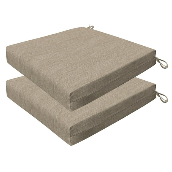 Honeycomb Outdoor Cushion Set 20"" x 20"", Textured Solid Birch Tan Dining Patio Cushions