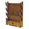 Evans Sports Whitetail Deer Wooden 4-Gun Rack with Storage Compartment TC28-66 21"x5"x28"