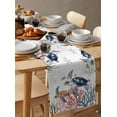 thumbnail image 6 of ERUNPONLY Blue Sea Turtle Coastal Table Runner - 72 Inch Long Summer Beach Coral Shell Nautical Cotton Linen Blended Dress Scarves Farmhouse Table Runner for Kitchen Dining, Coffee Table, 13"x72", 6 of 8
