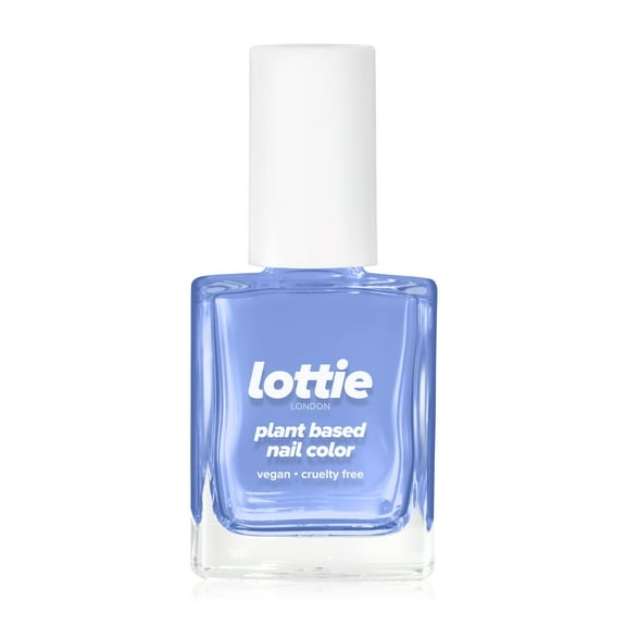 Lottie London Plant Based Gel Effect Nail Polish Issa Vibe, Periwinkle Blue, All Free, 0.33 fl oz