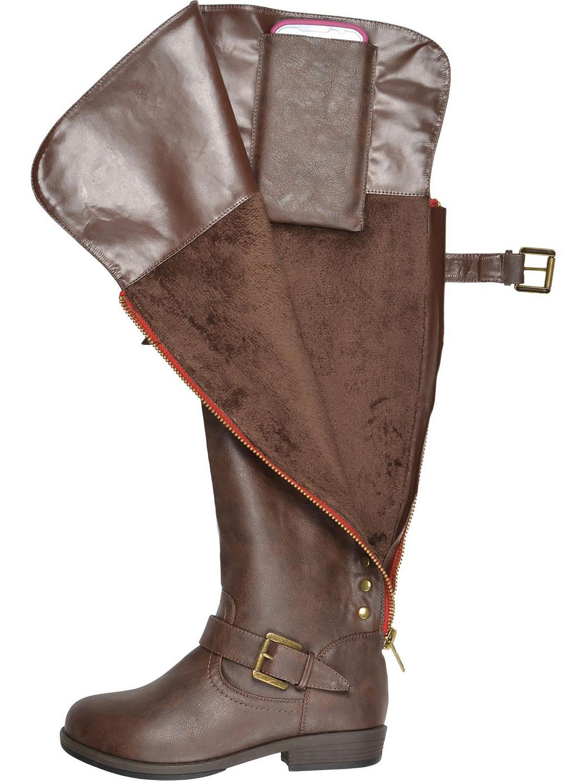 Journee Collection Womens Kane Faux Leather Wide Calf Knee-High