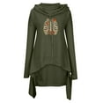 thumbnail image 4 of Lovskoo 2024 Womens Asymmetric Hem Hoodies Sweatshirts Long Sleeve Plus Size Festival Printed Loose Casaul Tunic Tops Olive Green, 4 of 8