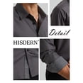 thumbnail image 5 of HISDERN Mens Dress Shirts Long Sleeve Button Down Shirt Contrast Shirt with Pocket Business, 5 of 9