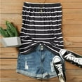 thumbnail image 4 of Puliio Womens Tank Tops Stripe Print Strapless Bandeau Tank Casual Sleeveless Summer Vacation Loose Holiday Top Shirt Blouse Women Tanks Top, 4 of 5