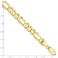 thumbnail image 2 of 10k Solid Yellow Gold Lobster Claw Closure 8.75mm Concave Figaro Chain Bracelet 9 Inch Link Bracelet for Women and Men, 2 of 2