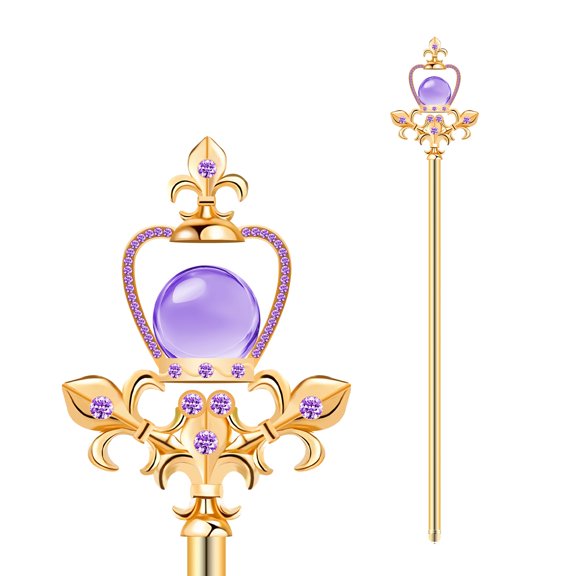 Cetro HAIQILIN 43 cm Violeta de Vidrio 228 g