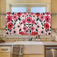 thumbnail image 2 of Yayeee Kitchen Curtains Tier Set of 2 Light Filtering 57"x24" Over Sink Window Panels, Pink and Red Flowers, 2 of 7
