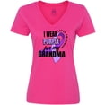 thumbnail image 3 of Inktastic I Wear Purple For My Grandma Lupus Awareness Women's V-Neck T-Shirt, 3 of 5