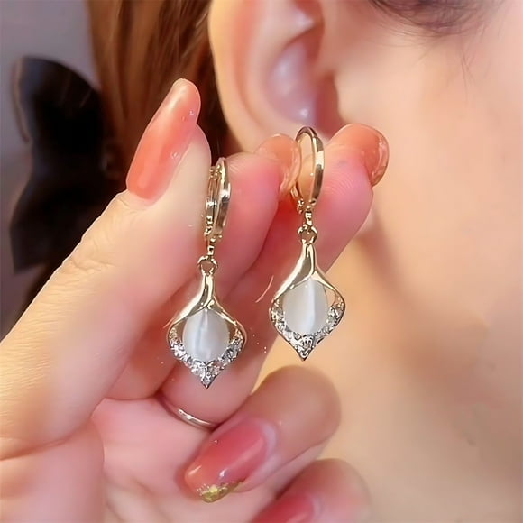 Pearl Drop Earrings for Women, Usavan AAA+ Quality 925 Silver Dangle Earrings, Elegant Wedding Bridal Jewelry with Zirconia Stones for Gifts