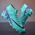 thumbnail image 3 of Tacos de fútbol profesionales para hombres, botas de fútbol de tobillo alto, TF/FG, entrenamiento al aire libre, puntas largas, césped, Futsal, antideslizante, ultraligero, 3 of 5