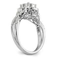 thumbnail image 6 of 14K White Gold Ring Band Engagement Diamond Round Complete Cluster, Size 9, 6 of 7