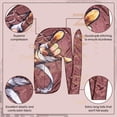 thumbnail image 3 of Anime Durag and Silk Bonnet 2pcs Set for Men and Women, Silky Satin Bonnet Durag, Silk Fabric for Comfort and Compression (Brown Bee), 3 of 7