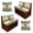 Aztec Highland Cow Sunflower Blue, variant on SCRAWLGOD 6 Pcs Camper Cushion Cover Elastic RV Seat Cover Loveseat Sofa Chair Slipcover for RV Decor, 2 Pillowcase, 2 Backrest, 2 Bench Replacement, Black Horse Ink Splatter
