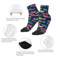 thumbnail image 5 of Rateoe Colorful Carp Streamer 1 Pattern Quarter Crew Socks,Toe Seamed Ankle Socks,Cotton Cushioned Breathable Athletic Crew Sports Socks, 5 of 7