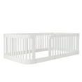 thumbnail image 3 of Duxelifin Twin Size Floor Bed with High Rails for Kids, Solid Wood Floor Bed Montessori Frame, No-Slat Design, Modern Toddler Floor Bed for Boys Girls (White), 3 of 8
