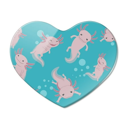 

Cute Axolotl Mexican Walking Fish Heart Acrylic Fridge Refrigerator Magnet