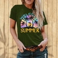 thumbnail image 2 of Fesfesfes Womens Short Sleeve Workout Tops Women Summer Regular Print Regular Women Round Neck Short Sleeves Top Tshirts for Women 4(S), 2 of 5