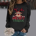 thumbnail image 2 of XIAOCHA Womens Sweatshirts Merry Christmas Cute Reindeer Plaid Print Sweatshirts Long Sleeve Crew Neck Pullover Sweatshirts Festive Holiday, 2 of 4