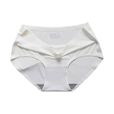 

huanledash Stretch Women Briefs Exquisite Workmanship Ice-silk Sexy Mid-rise Women Underwear Underpants for Sleeping