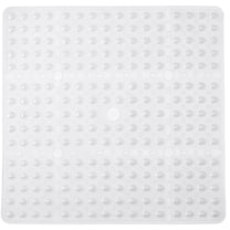 Square Shower Mat 27x27 Inch, Large Anti Slip Bath Mat for Shower Stall Floor, Non Slip Bathroom Mat with Secure Suction Cups and Multiple Drain Holes for Quick Drying,